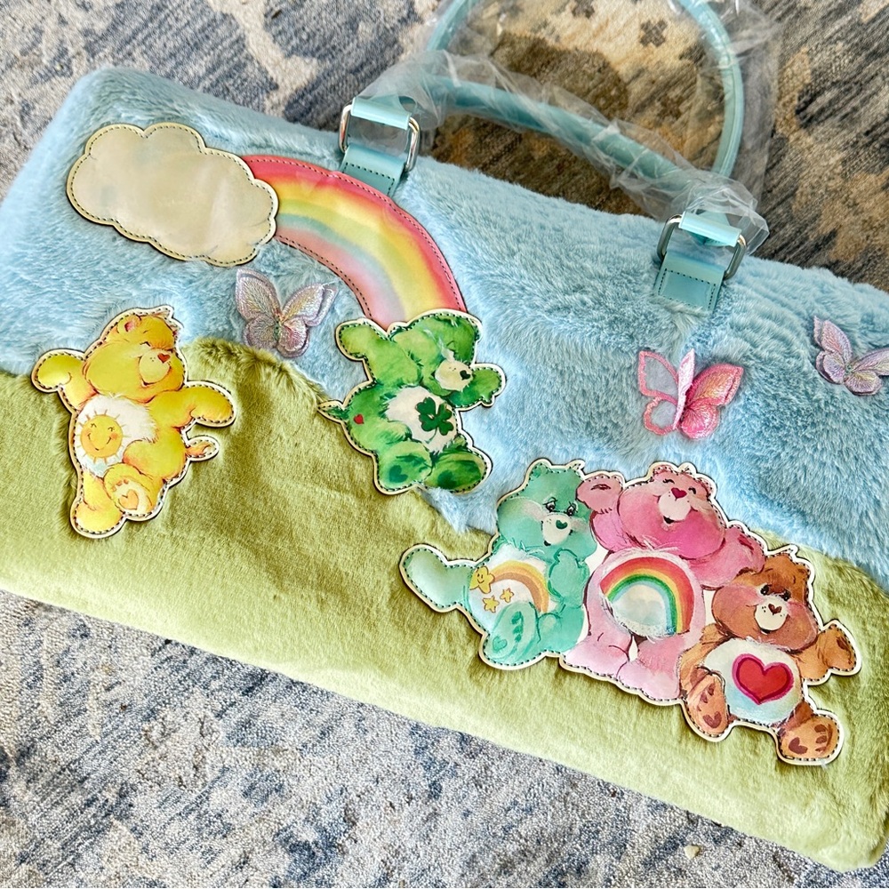 New Care Bears x Dolls Kill Weekender Travel Faux Fur Bag - Picture 5 of 13